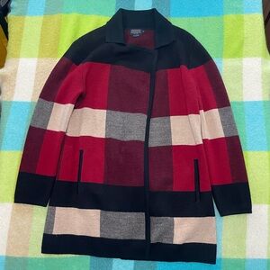 Pendleton Cardigan Women's Color-Blocked 100% Merino Wool Sweater